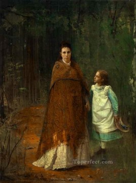 公園にて 芸術家の妻と娘 民主党イワン・クラムスコイの肖像 Oil Paintings
